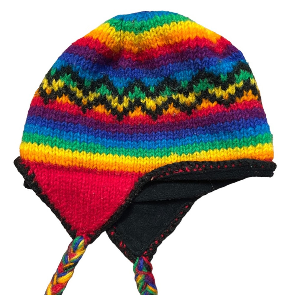Wool  knitted hat with fleece with Micro Fleece Lining, Ear Flaps, Beanie/